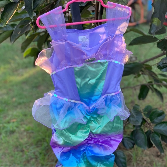 Girls Iridescent Mermaid Halloween Costume Dress - Picture 2 of 8